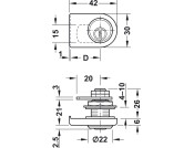 Glass Door Cyl Lever Lock B NP H1 MNP