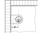 Glass Door Cyl Lever Lock B NP H1 MNP