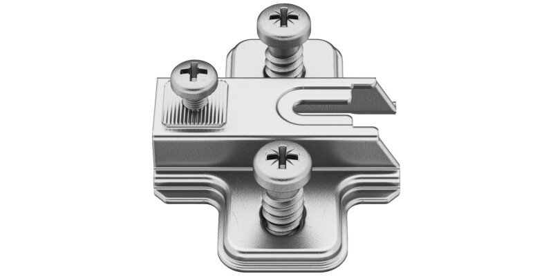 Cruciform Mounting Plate, Combi, with Pre-Mounted Euro Screws, for Slide On H&auml;fele