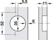 M310 94D Fridge Hinge Std FO Hos