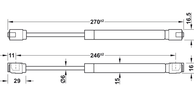 Gas Filled Piston Rods 90-110D SNP 150N