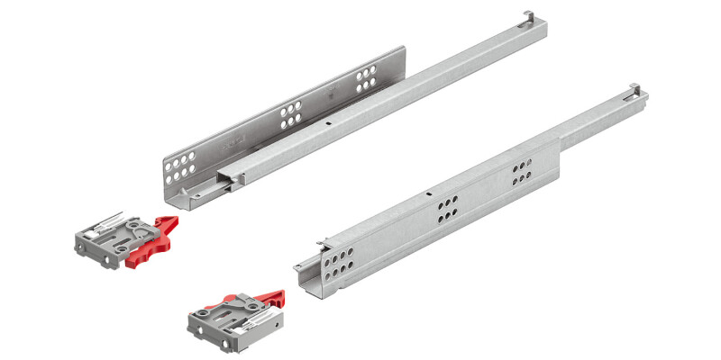 Concealed Drawer Runners, Single Extension, Load Capacity 25 kg, H&auml;fele Matrix R