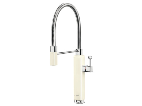 Mixer Tap, Single Lever, with Pull Out Spray, Smeg 50 s Retro Style