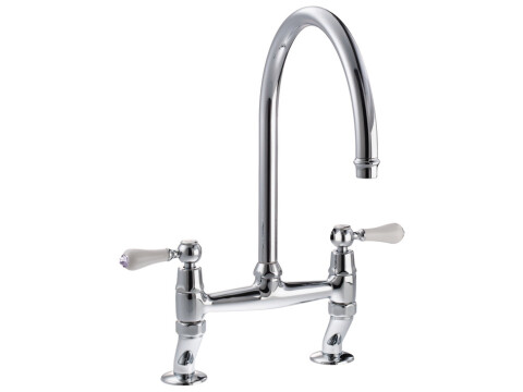 Tap, Dual Lever, Traditional Bridge, C-Spout, Abode Ludlow