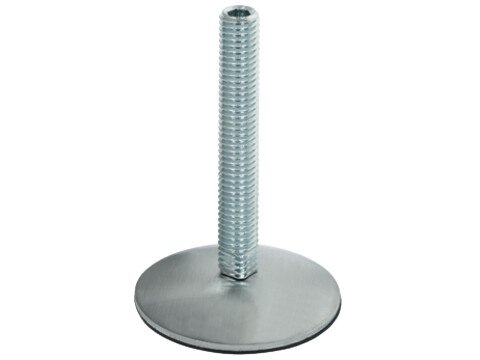 Adjusting Screw, M10 x 60 mm, Plinth, Steel with Stainless Steel Foot Plate