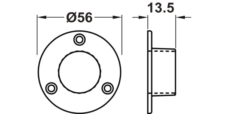 W/Robe Socket D56mm for D25mm ZA M.Blk