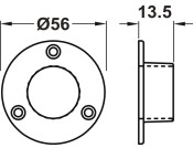 W/Robe Socket D56mm for D25mm ZA M.Blk