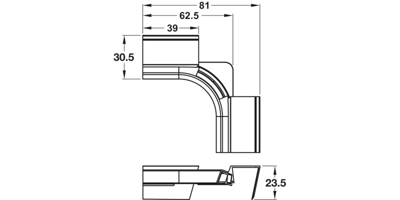 Loox5C Flex LED1350 Plinth Inr Crn Wht
