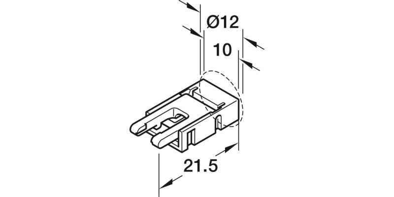 Loox5 8mm COB IP20 Drv-Lgt Lead 12V 0.5m