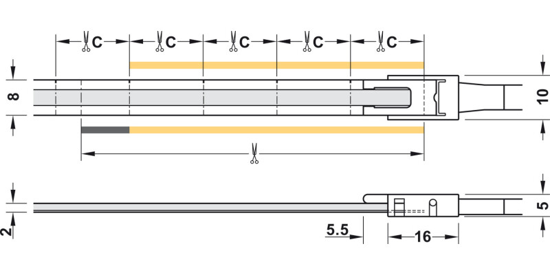 Loox5 LED3104 8mm COB 5M 24V/9.6W 2700K