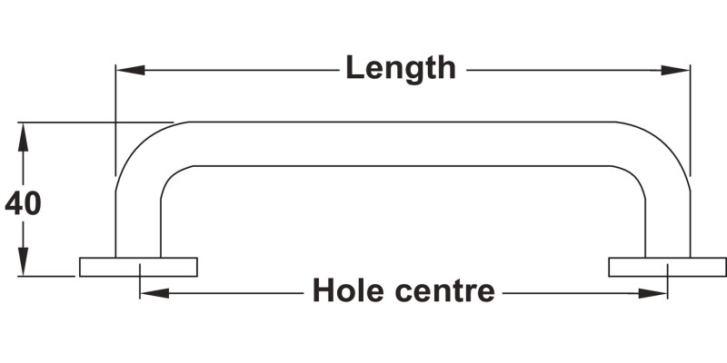 Pull Hdl/Rose FF D19x400mm cc Alu SAA