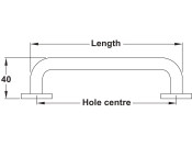 Pull Hdl/Rose FF D19x400mm cc Alu SAA