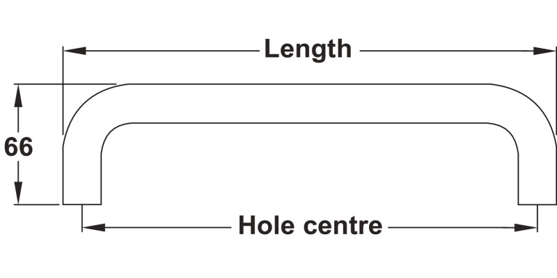 Pull Hdl BT D19x425mm cc Alu SAA