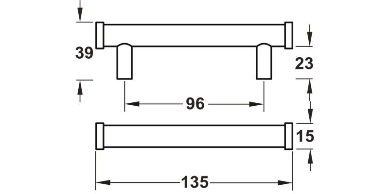 Thaxted Pull Hdl Brs Pol Nkl 96mm cc