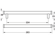 Thaxted Pull Hdl Brs Pol Nkl 224mm cc