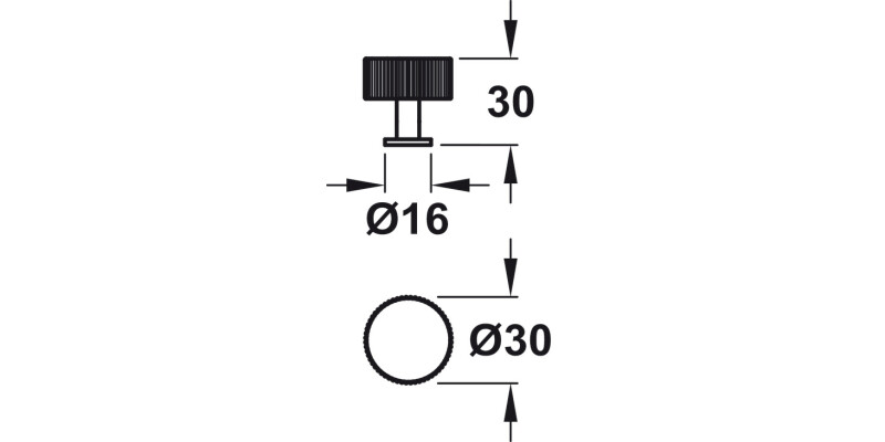 Langham Knob Brs M.Blk D30x30mm