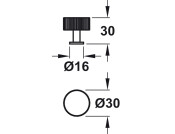 Langham Knob Brs M.Blk D30x30mm