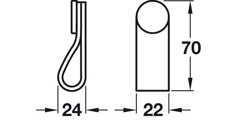 Flexa Loop Hdl 22x70mm Leather Bge/Blk