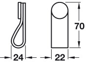 Flexa Loop Hdl 22x70mm Leather Bge/Blk
