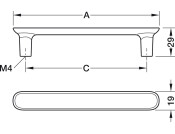 Concavo Pull Hdl ZA Gph Col 160mm cc