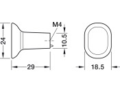 Concavo Knob ZA Bru Gld Col 24x29mm