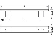 Split Pull Hdl ZA Matt Blk 128mm cc