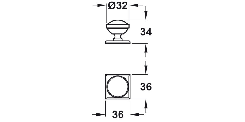 Albury Knob+BP Brass Ant Brz D32x34mm