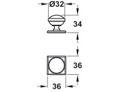 Albury Knob+BP Brass Ant Brz D32x34mm