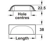 Albury Cup Hdl Brass Ant Brz 192mm cc