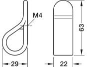 Belt Loop Knob ZA Moss Grey 22x63mm