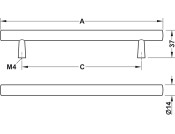 Tilaa Bar Hdl Ash Blk /Bru Brs 160mm cc