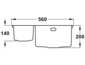 RM Kube KUBE3416L 1.5B Sink LHHB SS