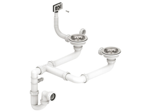 Double Waste and Overflow Set, Leisure WAST03