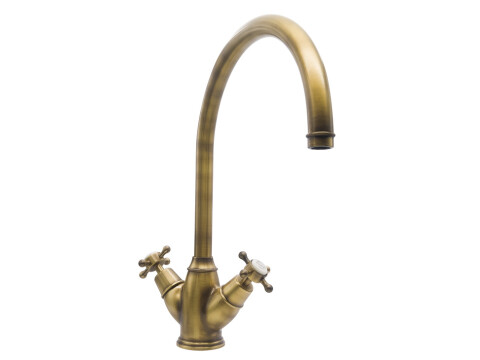 Mixer Tap, Dual Lever, with Crosshead Handles, C-spout, Bidbury & Co. Yorkley