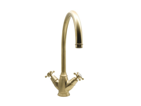 Mixer Tap, Dual Lever, with Crosshead Handles, C-spout, Bidbury & Co. Yorkley
