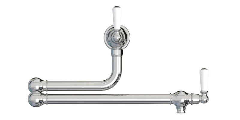 Twin Lever Pot Filler, Dual Lever, with Porcelain Handles, Bidbury & Co. Aldswor