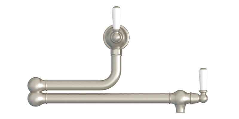 Twin Lever Pot Filler, Dual Lever, with Porcelain Handles, Bidbury & Co. Aldswor