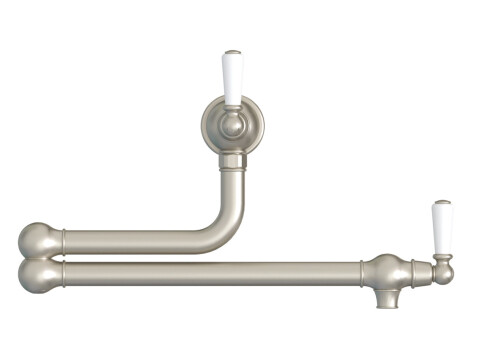 Twin Lever Pot Filler, Dual Lever, with Porcelain Handles, Bidbury & Co. Aldswor