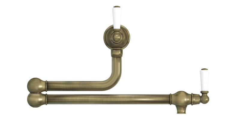 Twin Lever Pot Filler, Dual Lever, with Porcelain Handles, Bidbury & Co. Aldswor