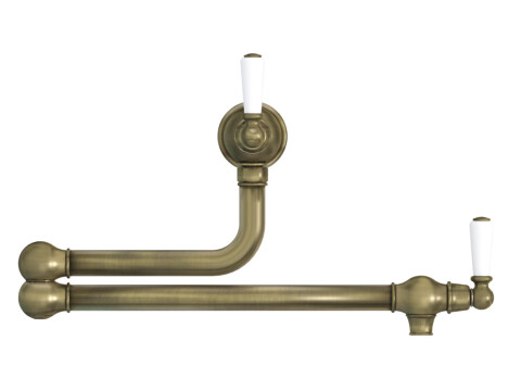 Twin Lever Pot Filler, Dual Lever, with Porcelain Handles, Bidbury & Co. Aldswor