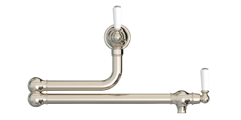 Twin Lever Pot Filler, Dual Lever, with Porcelain Handles, Bidbury & Co. Aldswor