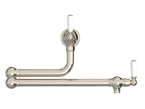 Twin Lever Pot Filler, Dual Lever, with Porcelain Handles, Bidbury & Co. Aldswor