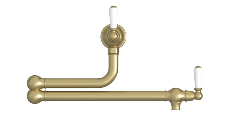 Twin Lever Pot Filler, Dual Lever, with Porcelain Handles, Bidbury & Co. Aldswor