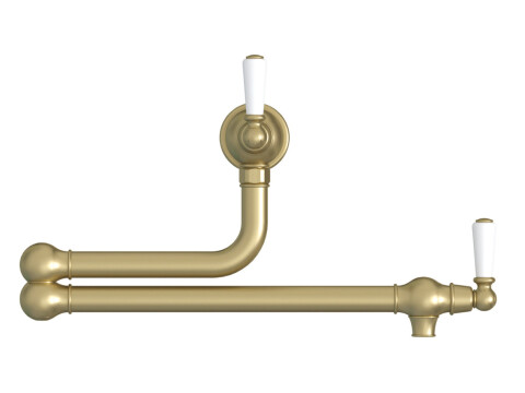 Twin Lever Pot Filler, Dual Lever, with Porcelain Handles, Bidbury & Co. Aldswor