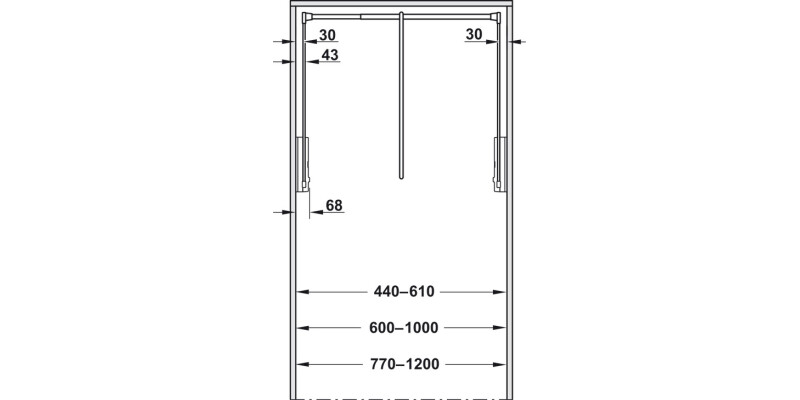2004 W/Robe Pull Rail 440-610mm Ant/Ant