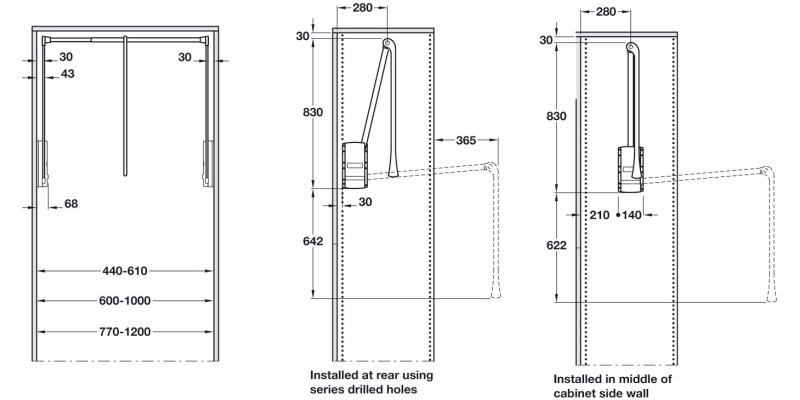 2004 W/Robe Pull Rail 440-610mm Ant/Ant