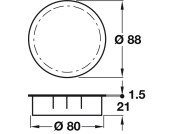 Loop D80mm Cable Outlet Bru Blk 9005