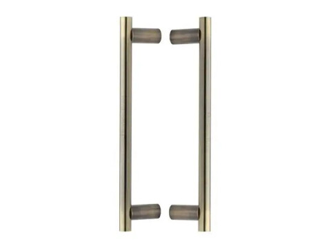 M.Marcus Heritage Brass Back-to-Back Round Bar Door Pull Handle