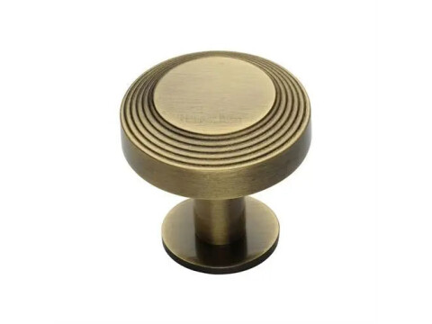 M.Marcus Heritage Brass Ridge Cupboard Knob on Rose