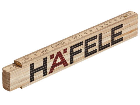 Ruler, Pocket, Beech with Steel Joints, H&auml;fele